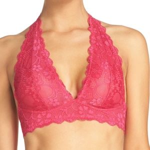 Free People Women's Galloon Lace Halter Top Bra Bralette New with Tags Size M